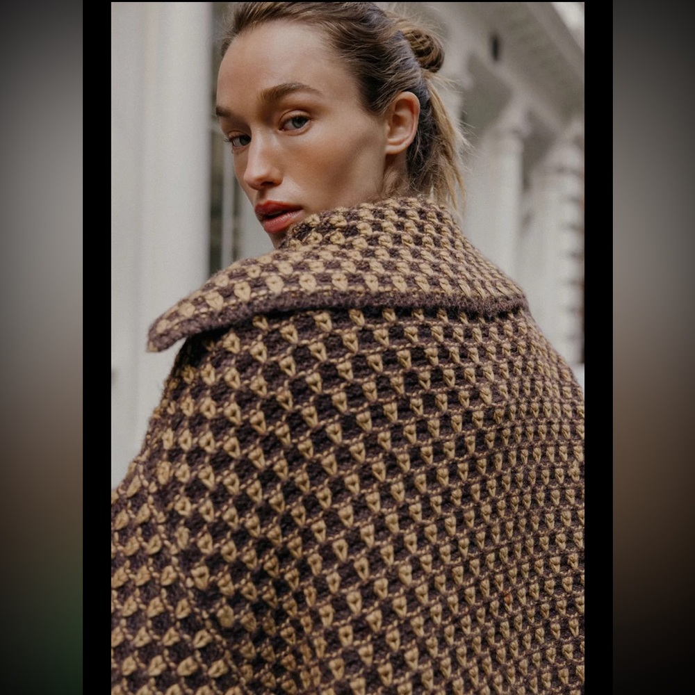 Zara oversized knit coat, mink brown - Picture 3 of 16